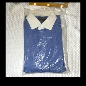 Robert Talbott Gentleman’s Corner Shirt 16.5 34 Blue Contrast Collar